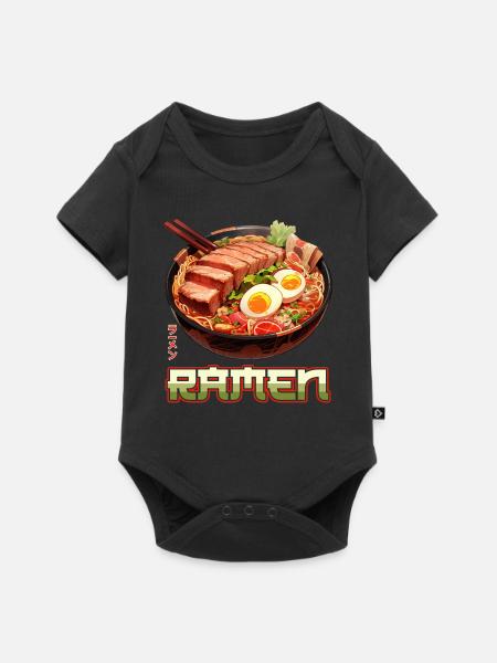 Anime Ramen Nudeln - Baby Premium Kurzarmbody - Schwarz