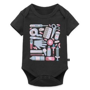 First Aid Doodles First Aid Kit Medicine - Baby Premium short-sleeve bodysuit - black - Front