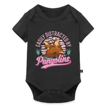 Easily distracted by Pangolins - Baby Premium short-sleeve bodysuit - black - Front