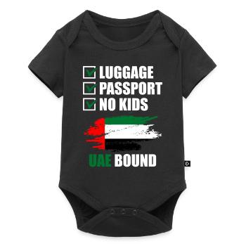 Passeport bagage Pas d’enfants Voyage de vacances à destination des Émirats arabes unis - Body à manches courtes Premium Bébé - noir - Devant