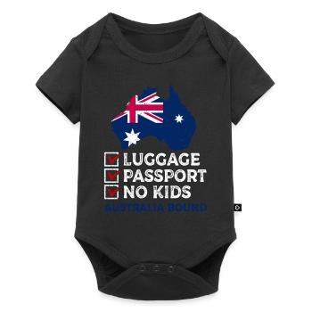 Gepäck Passport Australien Bound Urlaub Reise - Baby Premium Kurzarmbody - Schwarz - Vorne