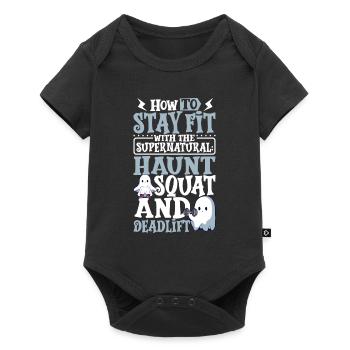 Bodybuilding Powerlifting Gewichtheben Fitness - Baby Premium Kurzarmbody - Schwarz - Vorne