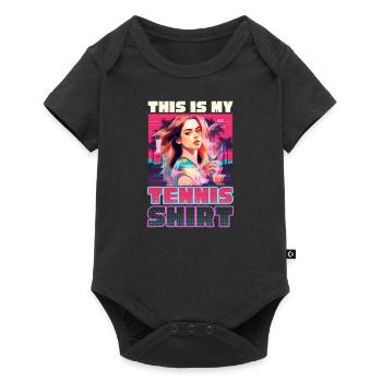 Tennisspieler: Das ist mein Tennis-Outfit - Baby Premium Kurzarmbody - Schwarz - Vorne
