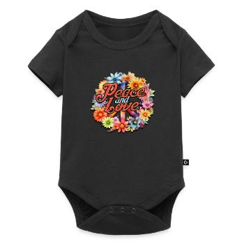 Frieden und Liebe - Harmonie - Baby Premium Kurzarmbody - Schwarz - Vorne