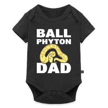 Ball Python Dad Serpentologe - Baby Premium Kurzarmbody - Schwarz - Vorne