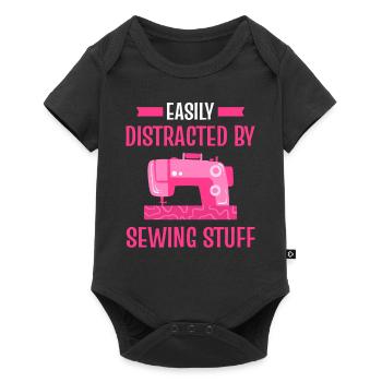 Easily Distracted By Sewing Stuff Sewing Lover - Baby Premium short-sleeve bodysuit - black - Front