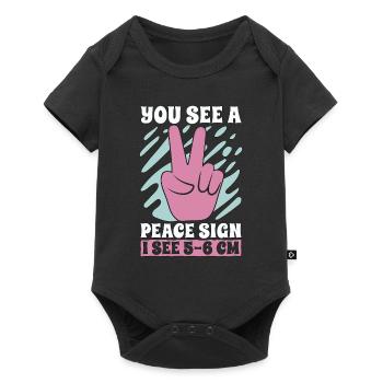 Ob/Gyn Nurse You See A Peace Sign I See Midwifery - Baby Premium Kurzarmbody - Schwarz - Vorne
