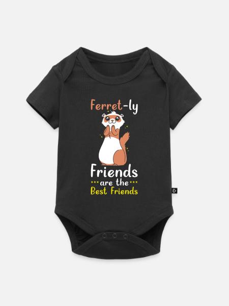 Frettchen Geschenk für Frettchen Besitzer - Baby Premium Kurzarmbody - Schwarz