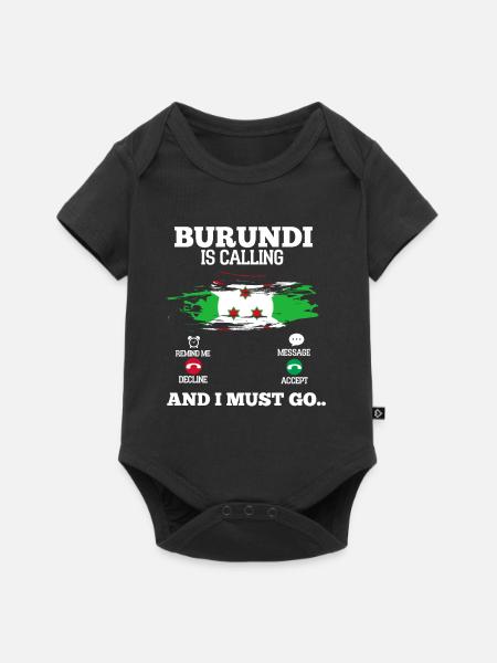 Burundi - Baby Premium Kurzarmbody - Schwarz