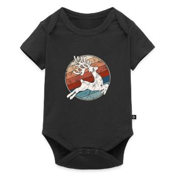 Moose Retro - Body à manches courtes Premium Bébé - noir - Devant
