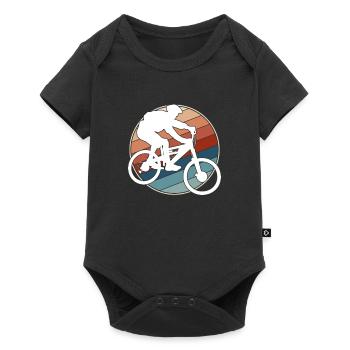 Mountain Bike Retro - Baby Premium short-sleeve bodysuit - black - Front