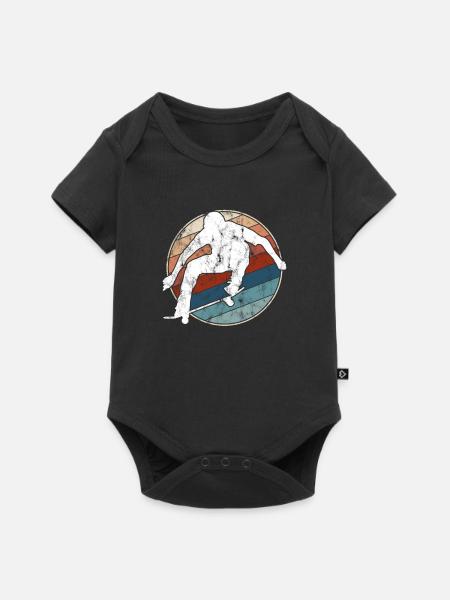Skating Retro - Baby Premium Kurzarmbody - Schwarz