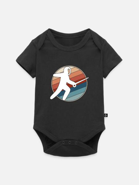 Fechten Retro - Baby Premium Kurzarmbody - Schwarz