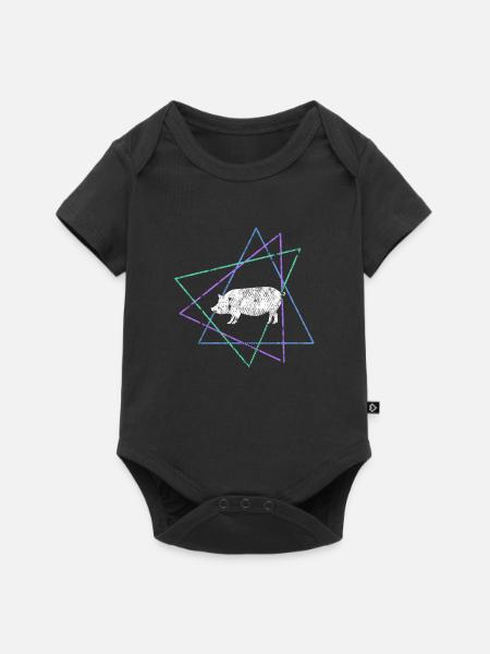 Schwein - Baby Premium Kurzarmbody - Schwarz