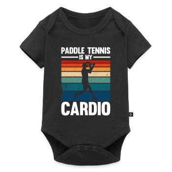 Le paddle-tennis est mon cardio - Body à manches courtes Premium Bébé - noir - Devant