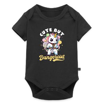 Taekwondo Fighter Mignon mais D Licorne - Body à manches courtes Premium Bébé - noir - Devant