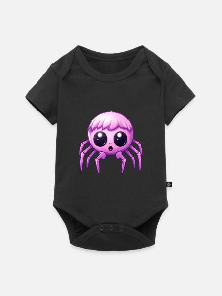 Niedliche Spinne Halloween - Baby Premium Kurzarmbody - Schwarz