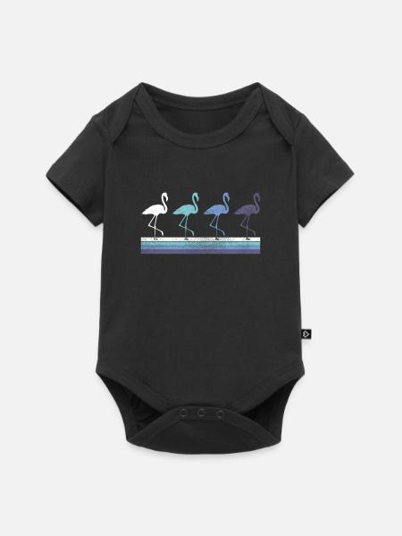 Flamingo - Baby Premium Kurzarmbody - Schwarz