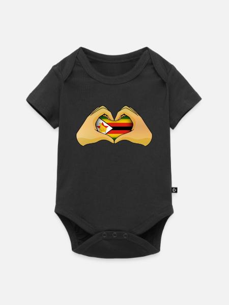 Simbabwe - Baby Premium Kurzarmbody - Schwarz