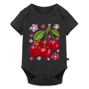 Cadeau de fruits d’été en fleur de cerisier Sakura Cherry - Body à manches courtes Premium Bébé - noir - Devant