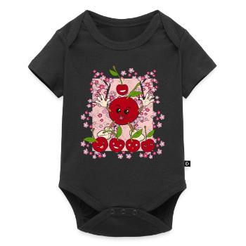 Fleurs de cerisier Fruit d’été Cadeau Cerise drôle - Body à manches courtes Premium Bébé - noir - Devant