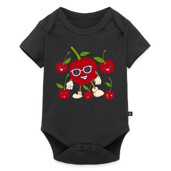 Fruits d’été Lunettes de soleil Fruit Cadeau Cerise - Body à manches courtes Premium Bébé - noir - Devant