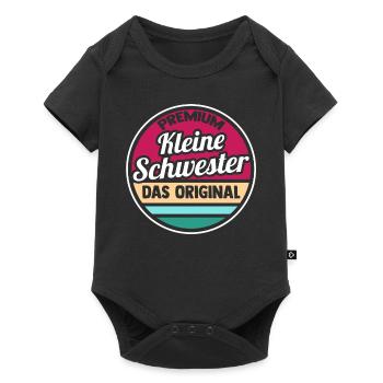 Geschwister Schwestern Schwester - Baby Premium Kurzarmbody - Schwarz - Vorne