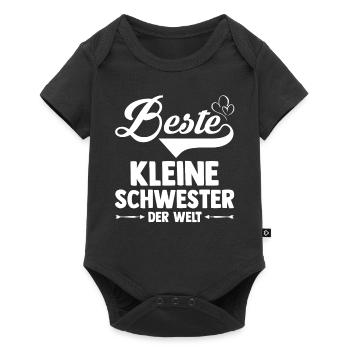 Geschwister Schwestern Schwester - Baby Premium Kurzarmbody - Schwarz - Vorne