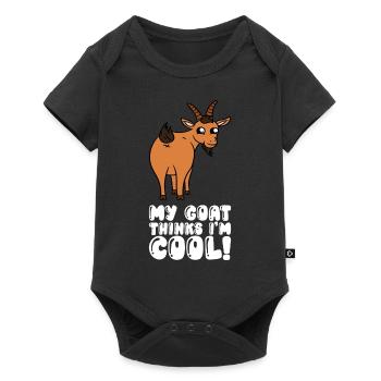 Ma chèvre pense que je suis cool - Body à manches courtes Premium Bébé - noir - Devant