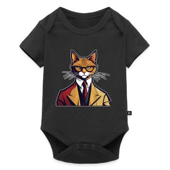 Chemise Chat Chat Cadeau Idée Mastic - Body à manches courtes Premium Bébé - noir - Devant