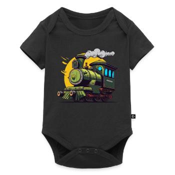 Locomotive and train enthusiast Grafic - Baby Premium short-sleeve bodysuit - black - Front