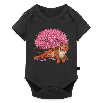Cherry Blossom Tree Predator Cadeau Sakura Tiger - Body à manches courtes Premium Bébé - noir - Devant