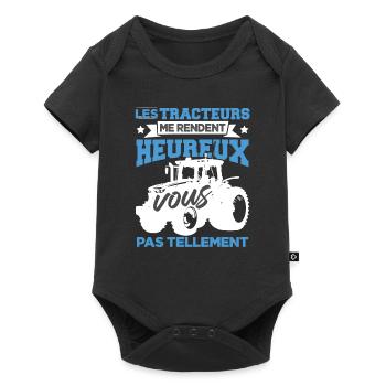 Les Tracteurs Me Rendent Heureux - Body à manches courtes Premium Bébé - noir - Devant