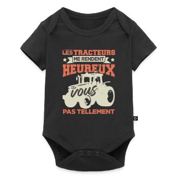 Tracteur Humour Paysan Fermier - Body à manches courtes Premium Bébé - noir - Devant