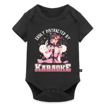 Facilement distrait par le karaoké - Body à manches courtes Premium Bébé - noir - Devant