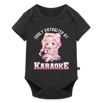 Facilement distrait par le karaoké - Body à manches courtes Premium Bébé - noir - Devant