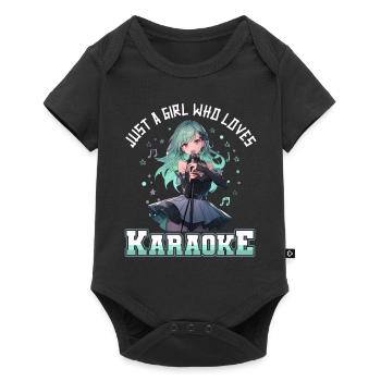 Juste une fille qui aime le karaoké - Body à manches courtes Premium Bébé - noir - Devant