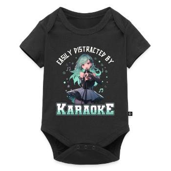 Facilement distrait par le karaoké - Body à manches courtes Premium Bébé - noir - Devant