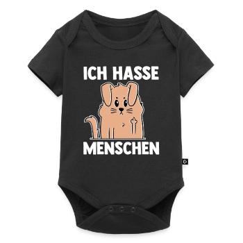 Ich Hasse Menschen Hund - Baby Premium Kurzarmbody - Schwarz - Vorne