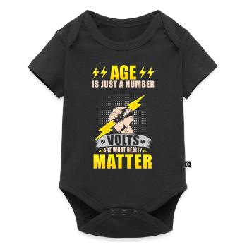 Électricien Cadeau d’anniversaire Drôle - Body à manches courtes Premium Bébé - noir - Devant