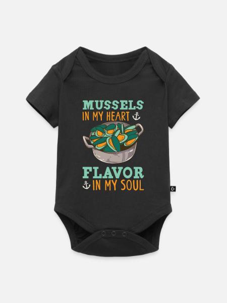 Miesmuscheln Meeresfrüchte Schalentiere - Baby Premium Kurzarmbody - Schwarz