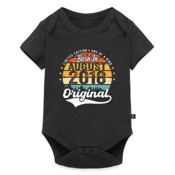 August 2018 Geburtstag Geschenkideen 2018 August - Baby Premium Kurzarmbody - Schwarz - Vorne