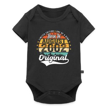 August 2002 Geburtstag Geschenkideen 2002 August - Baby Premium Kurzarmbody - Schwarz - Vorne
