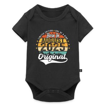 August 2025 Geburtstag Geschenkideen 2025 August - Baby Premium Kurzarmbody - Schwarz - Vorne