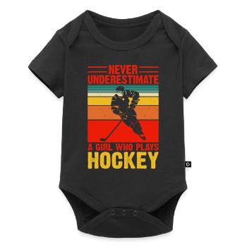 Hockey Eishockey Hockey sur glace - Body à manches courtes Premium Bébé - noir - Devant