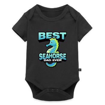 Seepferdchen | Meer Seepferd Tiere Fische Geschenk - Baby Premium Kurzarmbody - Schwarz - Vorne