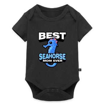 Seepferdchen | Meer Seepferd Tiere Fische Geschenk - Baby Premium Kurzarmbody - Schwarz - Vorne