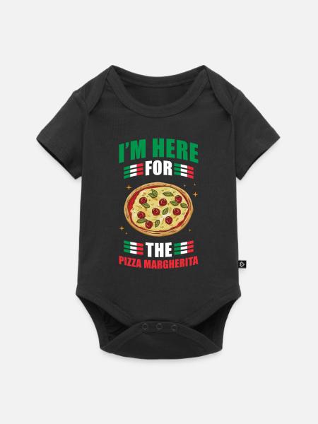 Pizza Margherita - Baby Premium Kurzarmbody - Schwarz