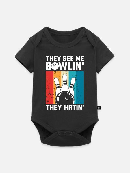 Bowling - Baby Premium Kurzarmbody - Schwarz