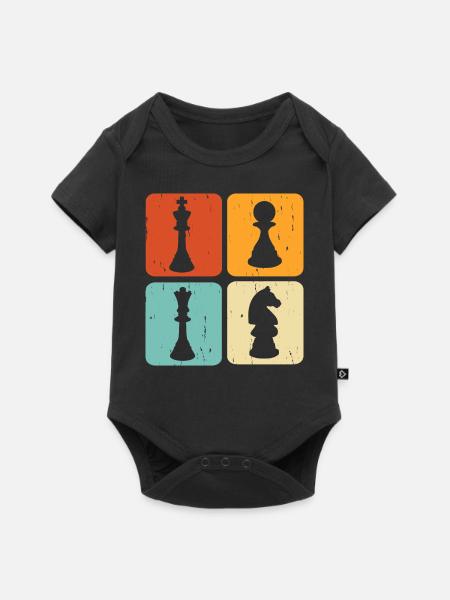 Schach - Baby Premium Kurzarmbody - Schwarz